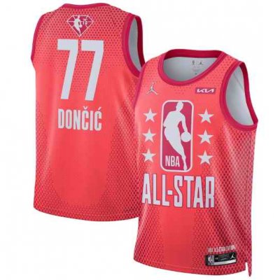 Men's 2022 All-Star #77 Luka Doncic Maroon Stitched Jersey