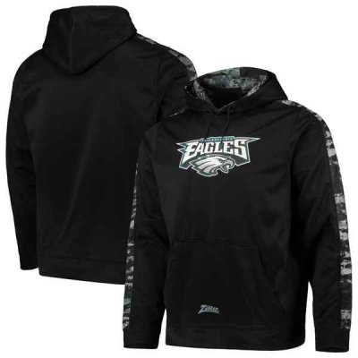 Men's Philadelphia Eagles Zubaz Black Tonal Oxide Pullover Hoodie