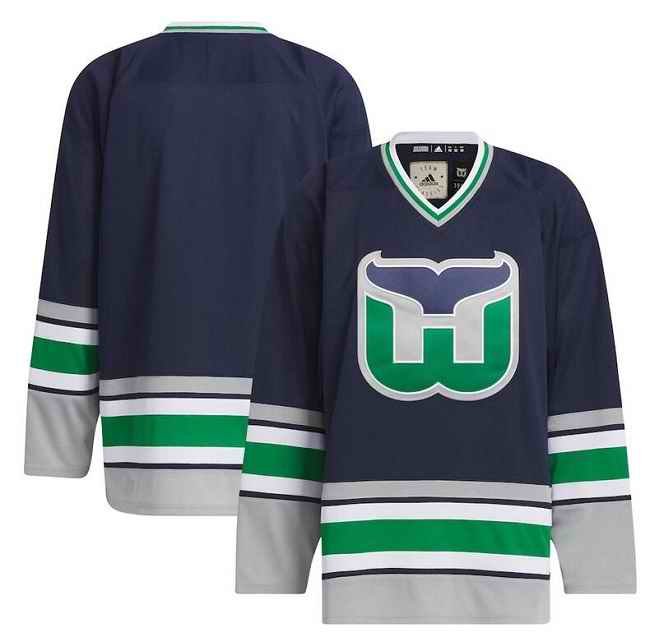 Youth Carolina Hurricanes Custom Navy Hartford Whalers Stitched Jersey