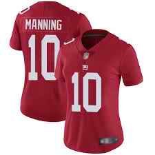 Women's New York Giants #10 Eli Manning Red Vapor Untouchable Limited Stitched Jersey(Run Small)