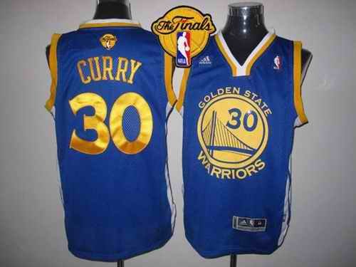 Warriors #30 Stephen Curry Blue Swingman The Finals Patch Stitched NBA Jersey