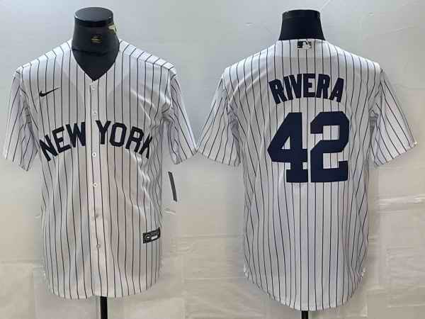 Men's New York Yankees #42 Mariano Rivera White Cool Base Stitched Baseball Jersey