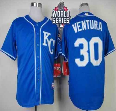 Royals #30 Yordano Ventura Light Blue Alternate 2 Cool Base Stitched MLB Jersey