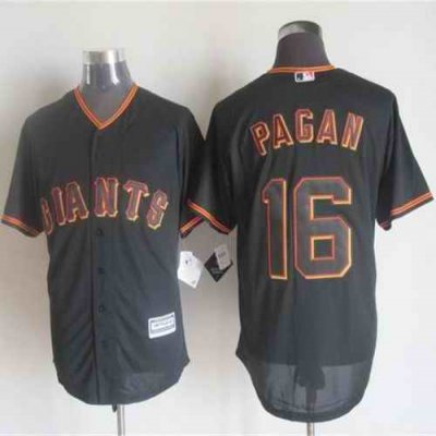 Giants #16 Angel Pagan Black New Cool Base Stitched MLB Jersey