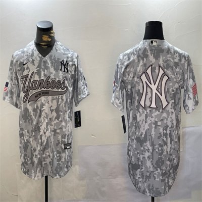 Men's New York Yankees Team Big Logo 2024 Arctic Camo Stitched Baseball Jersey