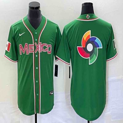 Men's Mexico Baseball 2023 Green World Baseball Classic Team Big Logo Stitched Jersey