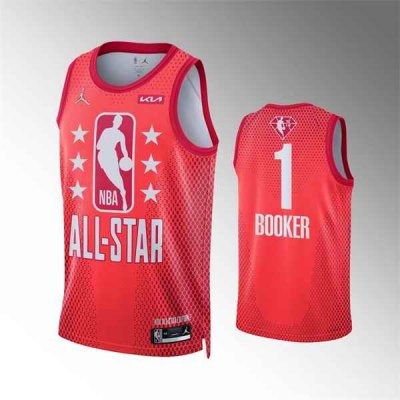 Men's 2022 All-Star #1 Devin Booker Maroon Stitched Jersey