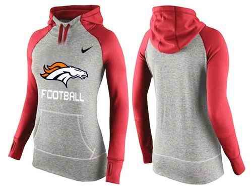 Women's Nike Denver Broncos Performance Hoodie Grey & Red_1