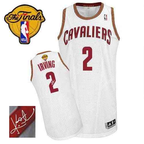 Revolution 30 Autographed Cavaliers #2 Kyrie Irving White The Finals Patch Stitched NBA Jersey