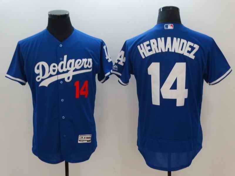 Men's Los Angeles Dodgers #14 Enrique Hernandez Blue Flexbase  Stitched  Jersey