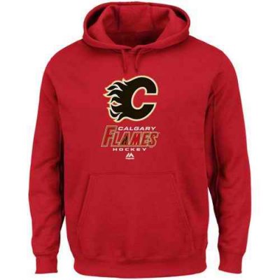 Calgary Flames Majestic Critical Victory VIII Fleece Hoodie Red