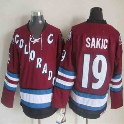 Avalanche #19 Joe Sakic Red CCM Throwback Stitched NHL Jersey