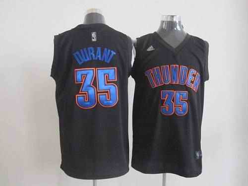 Thunder #35 Kevin Durant Black Fashion Stitched NBA Jersey