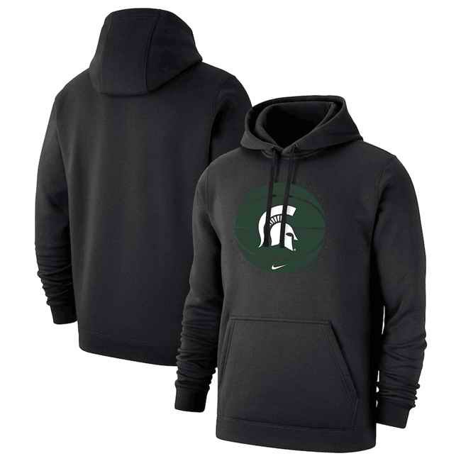 Men's Michigan State Spartans Black Basketball Pullover Hoodie