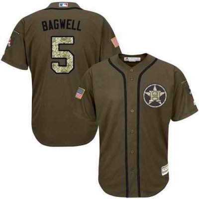 Astros #5 Jeff Bagwell Green Salute to Service Stitched MLB Jersey