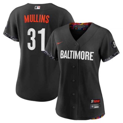 Women's Baltimore Orioles #31 Cedric Mullins Black 2023 City Connect Stitched Baseball Jersey(Run Small)