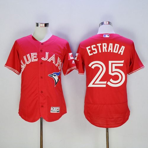 Blue Jays #25 Marco Estrada Red Flexbase Authentic Collection Canada Day Stitched MLB Jersey