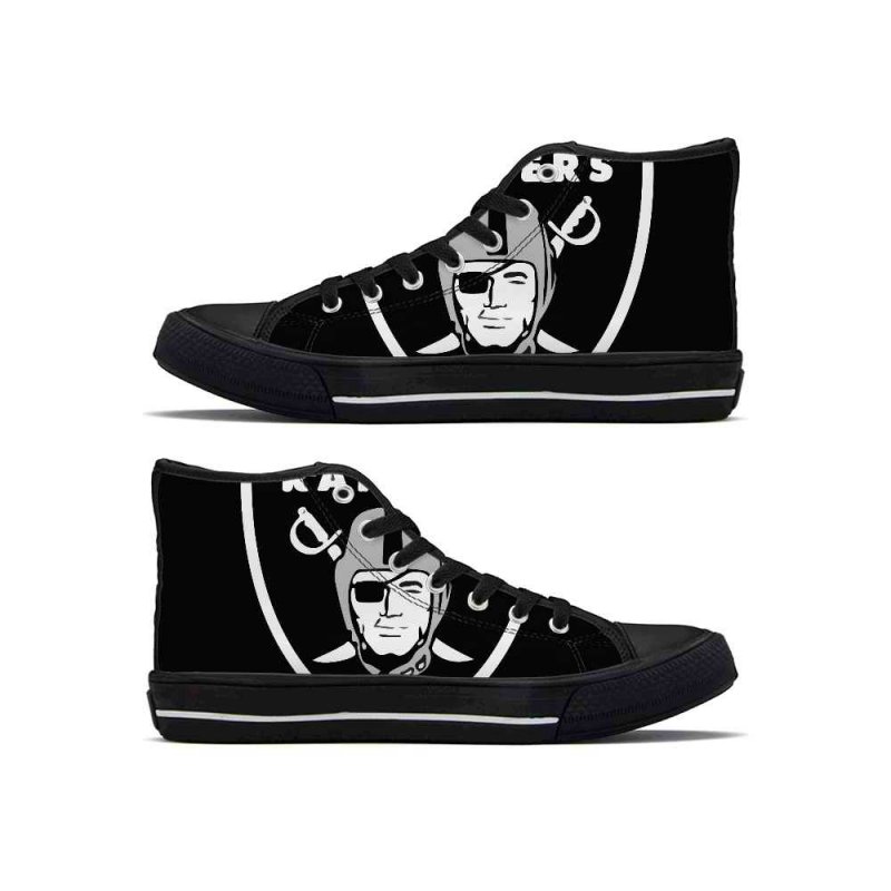 Women's Las Vegas Raiders High Top Canvas Sneakers 001