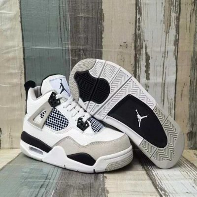 Men's Hot Sale Running weapon Air Jordan 4 White/Black Shoes 0111