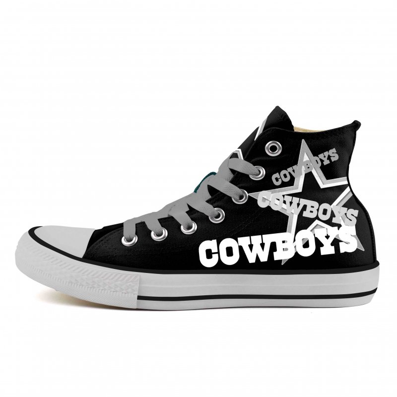 Women's NFL Dalls Cowboys Repeat Print High Top Sneakers 014