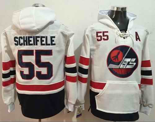 Jets #55 Mark Scheifele White Name & Number Pullover NHL Hoodie