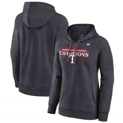 Women's Texas Rangers 2023 Heather Charcoal Champions Locker Room Pullover Hoodie(Run Small)