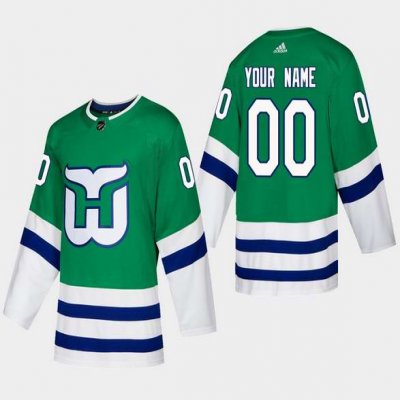 Men's Carolina Hurricanes Custom Green Stitched Jersey