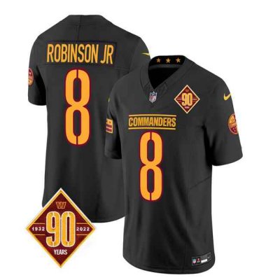 Men's Washington Commanders #8 Brian Robinson Black 2023 F.U.S.E. 90th Anniversary Vapor Limited Stitched Football Jersey