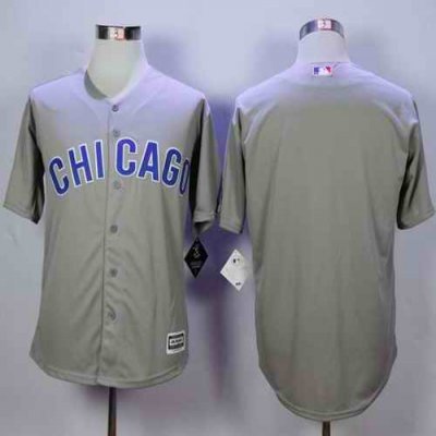 Cubs Blank Grey New Cool Base Road Stitched MLB Jersey