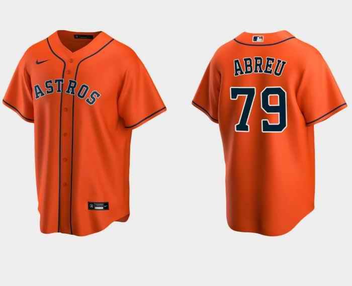 Men's Houston Astros #79 Jos' Abreu Orange Cool Base Stitched Jersey