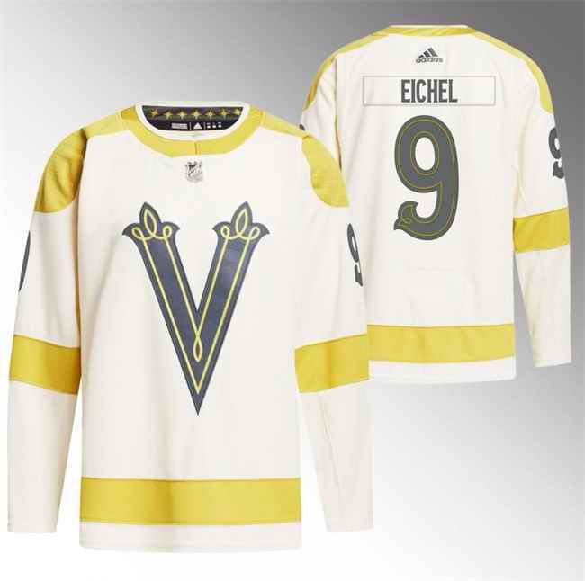 Men's Vegas Golden Knights #9 Jack Eichel Cream 2024 Winter Classic Breakaway Stitched Jersey