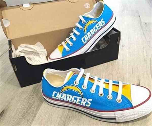 Women's And Youth Los Angeles Chargers Repeat Print Low Top Sneakers 003