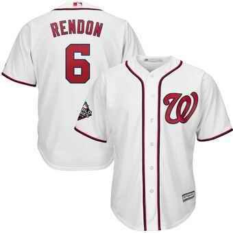 Men's Washington Nationals #6 Anthony Rendon  Majestic White 2019 World Series Bound Cool Base Stitched MLB Jersey