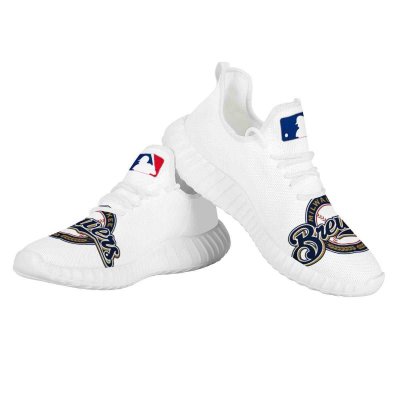 Men's Milwaukee Brewers Mesh Knit Sneakers/Shoes 001