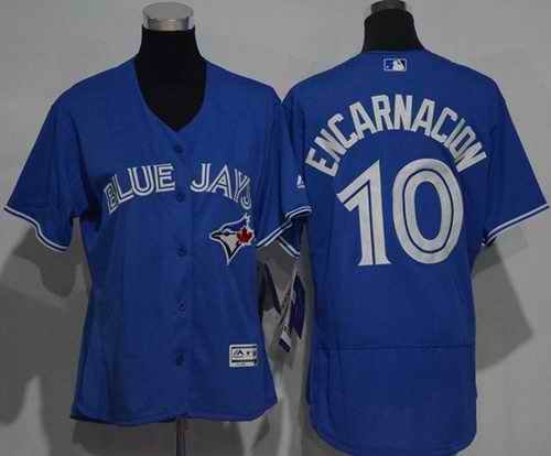 Blue Jays #10 Edwin Encarnacion Blue Flexbase Authentic Women's Stitched MLB Jersey