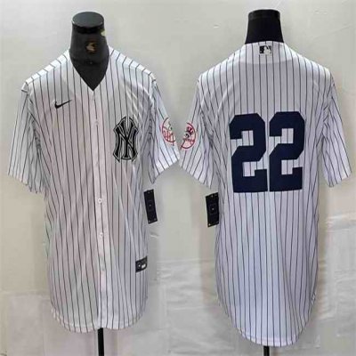 Men's New York Yankees #22 Juan Soto White Cool Base Stitched Baseball Jersey