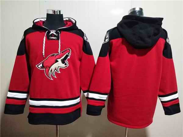 Arizona Coyotes Blank Red Ageless Must-Have Lace-Up Pullover Hoodie