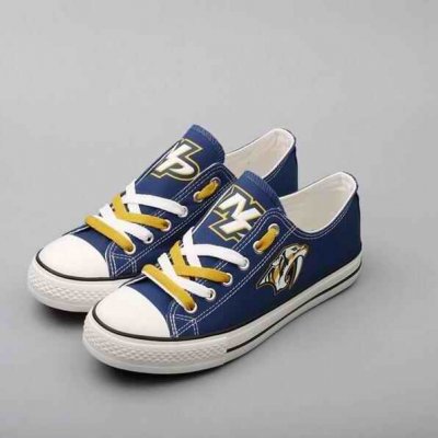 Women's and Youth Nashville Predators Repeat Print Low Top Sneakers 002