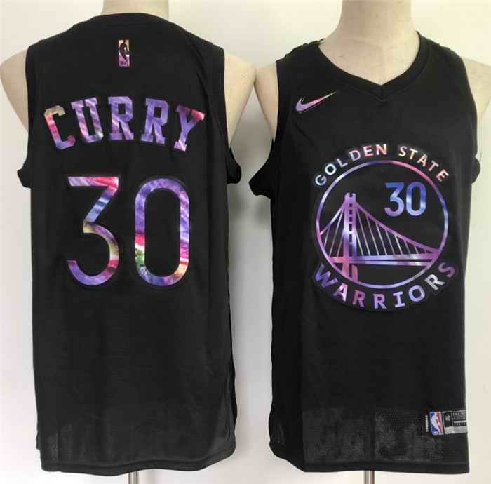 Men's Golden State Warriors #30 Stephen Curry Black Stitched Jersey