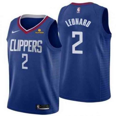 Men's Los Angeles Clippers #2 Kawhi Leonard Blue Stitched NBA Jersey