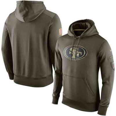 Men's San Francisco 49ers Nike Olive Salute To Service KO Performance Hoodie