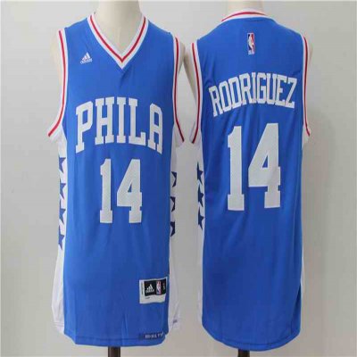 Men's Philadelphia 76ers #14 Rodriguez Blue Stitched NBA Jersey