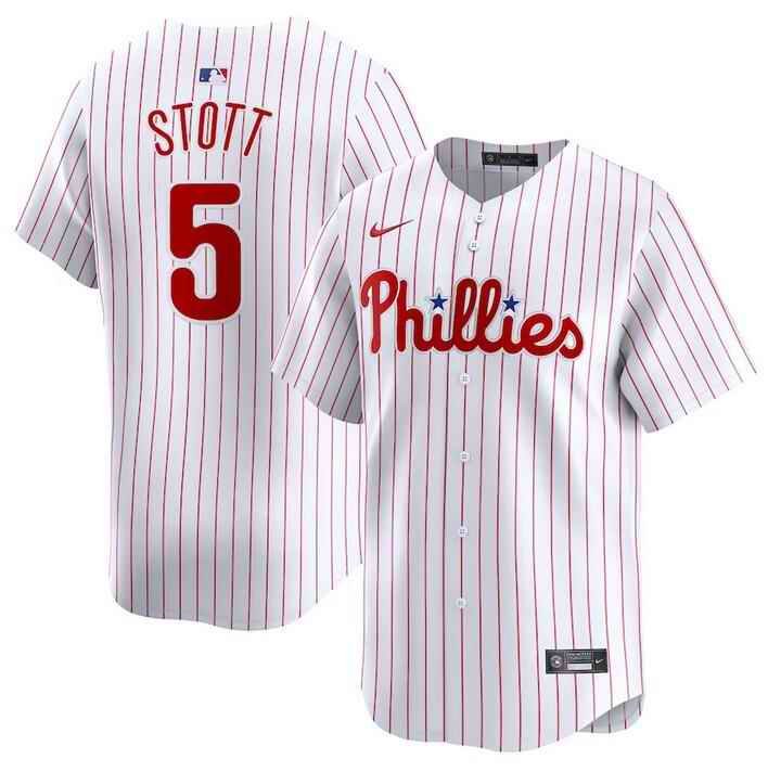 Men's Philadelphia Phillies #5 Bryson Stott White 2024 Home Limited Stitched Jersey