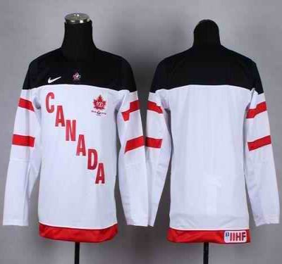 Team Canada Blank White 100th Anniversary Stitched Youth NHL Jersey