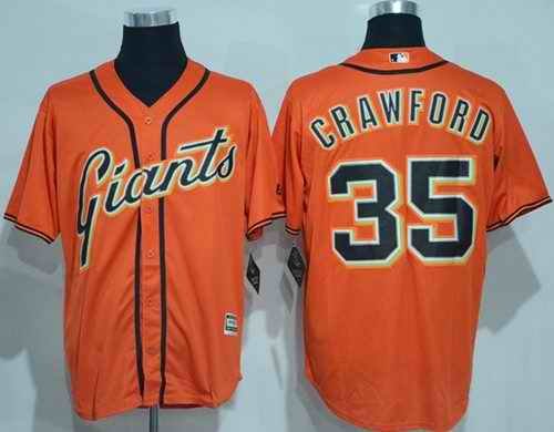 Giants #35 Brandon Crawford Orange New Cool Base Alternate Stitched MLB Jersey