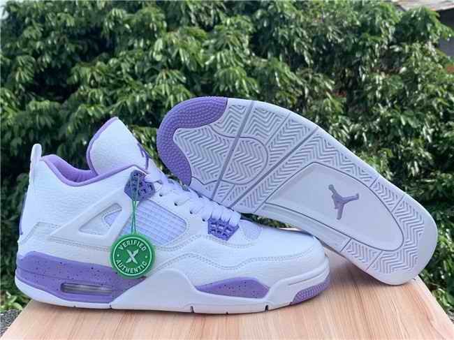 Men's Hot Sale Running weapon Air Jordan 4 White/Purple Shoes 0170