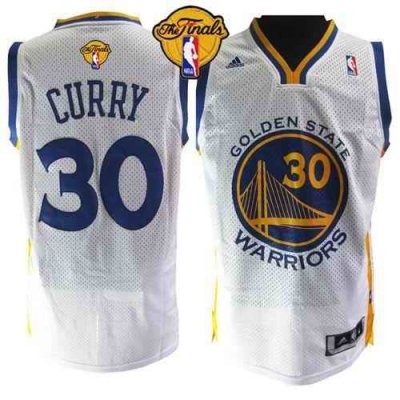 Warriors #30 Stephen Curry White The Finals Patch Stitched NBA Jersey