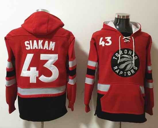 Men's Toronto Raptors #43 Pascal Siakam Red Lace-Up Pullover Hoodie