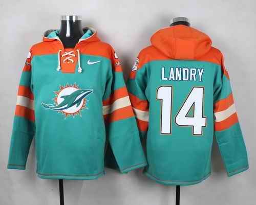 Nike Dolphins #14 Jarvis Landry Aqua Green Player Pullover NFL Hoodie