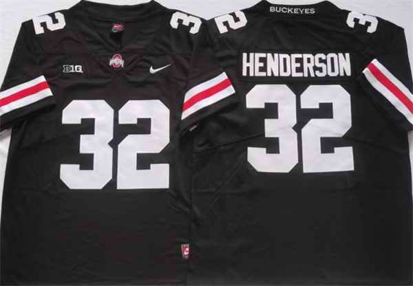 Men's Ohio State Buckeyes #32 HENDERSON Black Stitched Jersey